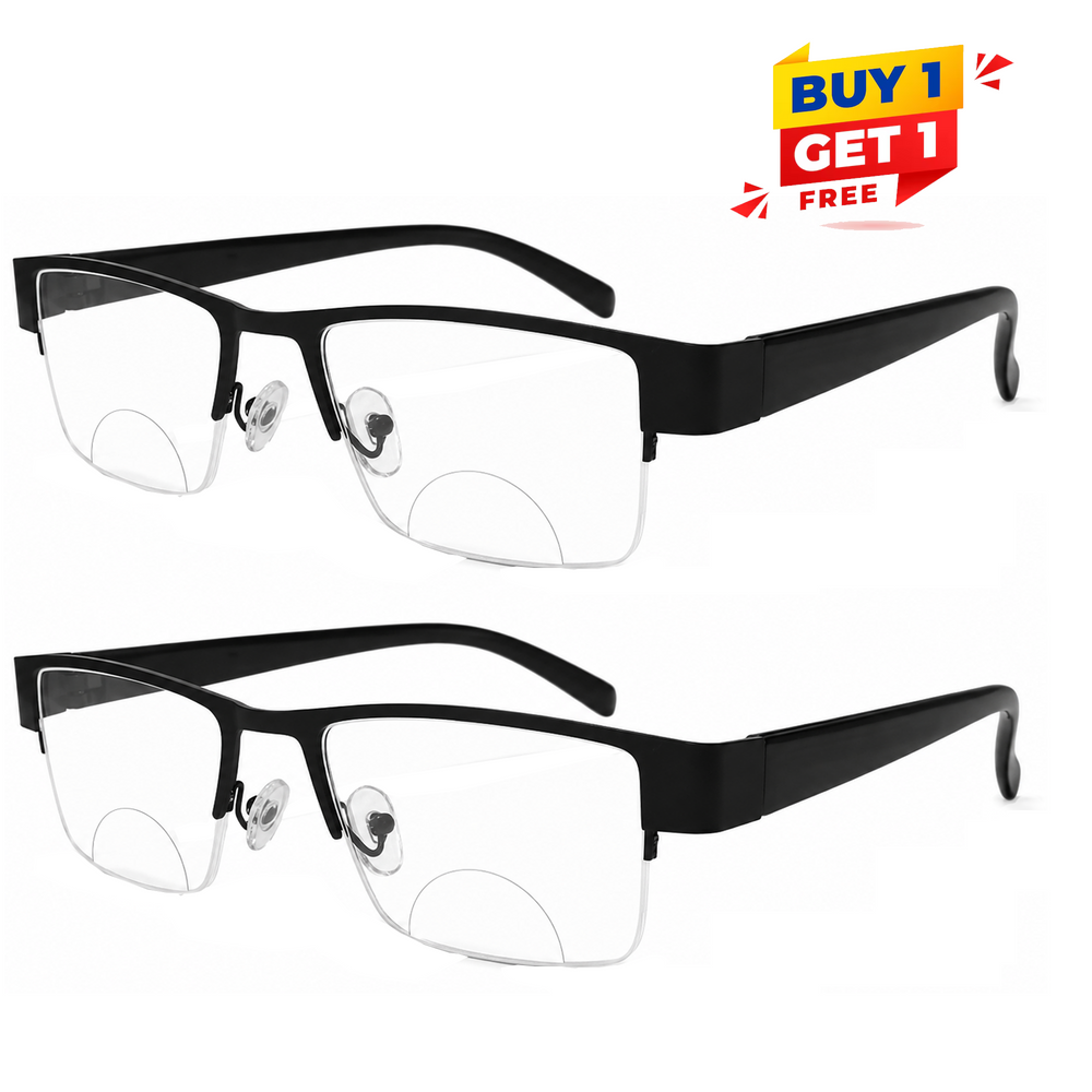Metal Supra Bifocal Frame Flexible Intelligent Zoom Reading Glasses -2MHF