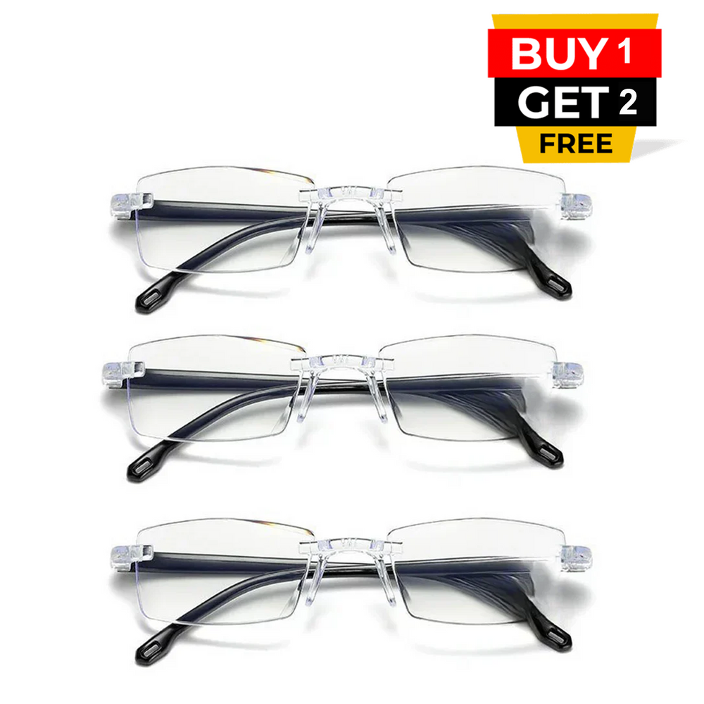 dual vision frameless minimalist zoom reading glasses with adaptive according to mature people