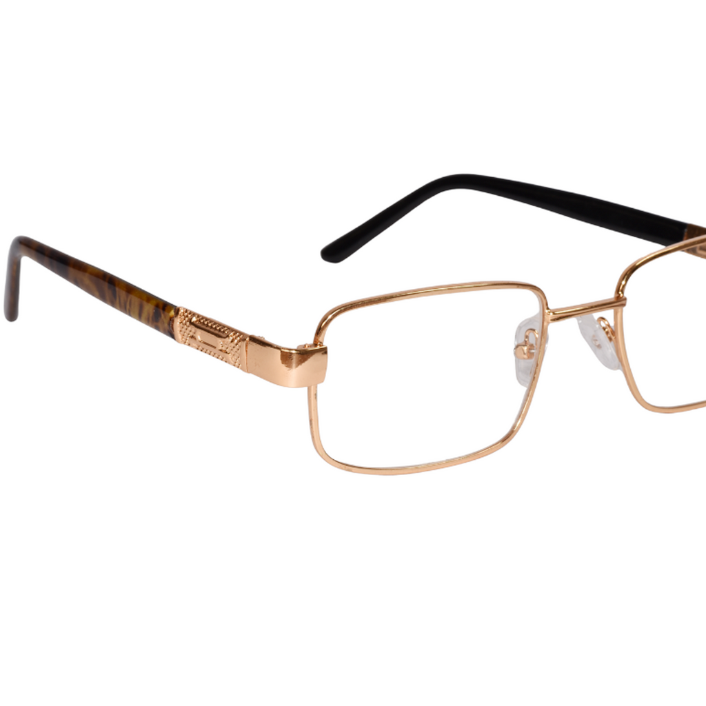 Full Frame Stainless Steel Bi-Focal  Adaptive Intelligent Zoom Reading  Glasses  Gray & Golden Combo (FFMBF01)
