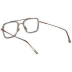 Transparent Gold Full Rim Rectangular Eyeglasses For Men LKE2229-TRANS GLD