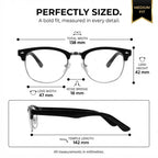 Designer Black Clubmaster Intelligent Zoom Bifocal Reading Glasses with FREE Photochromatic Reading Glasses (2PGCMBF01)