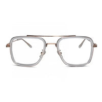 Transparent Gold Full Rim Rectangular Reading Glasses For Men LKE2229-TRANS GLD