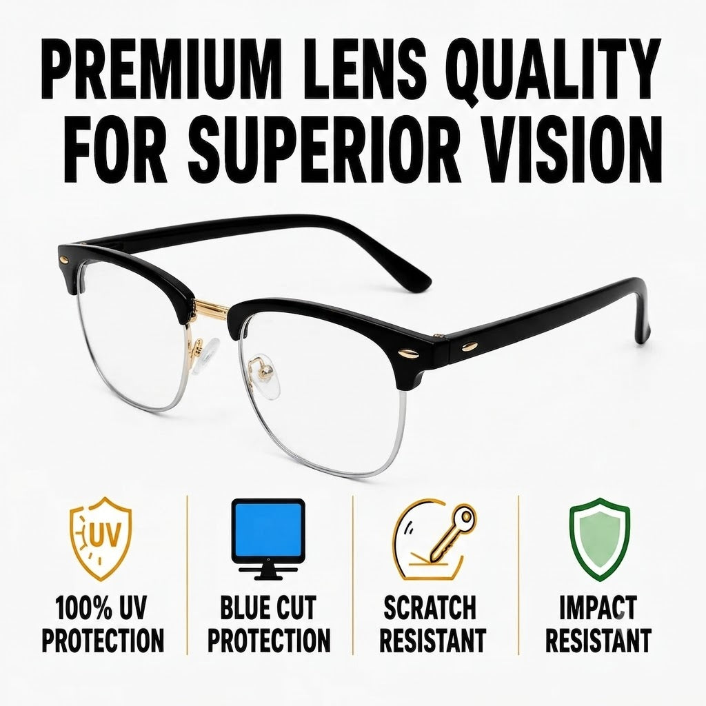 Designer Black Clubmaster Intelligent Zoom Bifocal Reading Glasses with FREE Photochromatic Reading Glasses (2PGCMBF01)