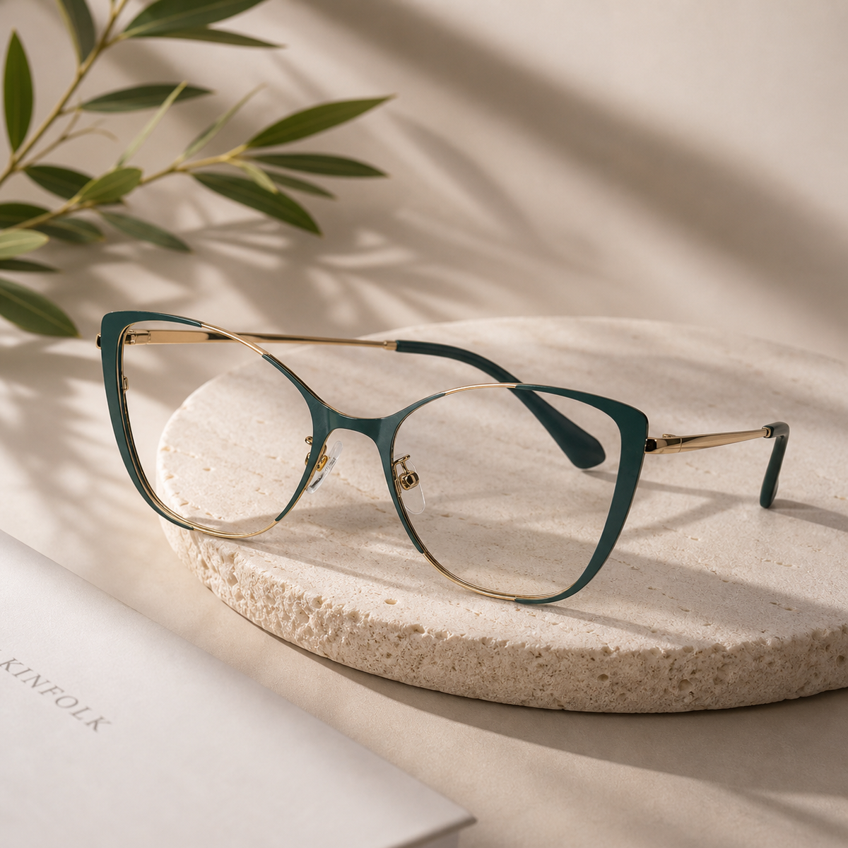 Green Cateye Eyeglasses for women LKE0002-GRN