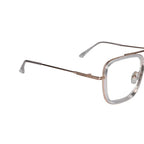 Transparent Gold Full Rim Rectangular Eyeglasses For Men LKE2229-TRANS GLD