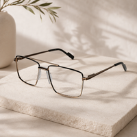 Gold Rectangular Antiglare Computer Glasses For Men ELE6008-GOLD