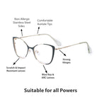 Green Cateye Eyeglasses for women LKE0002-GRN