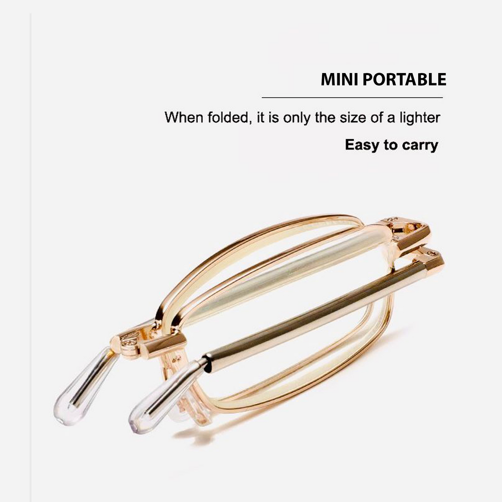 Metal Foldable Golden One Power Zoom Reading Glasses(2MFRG)