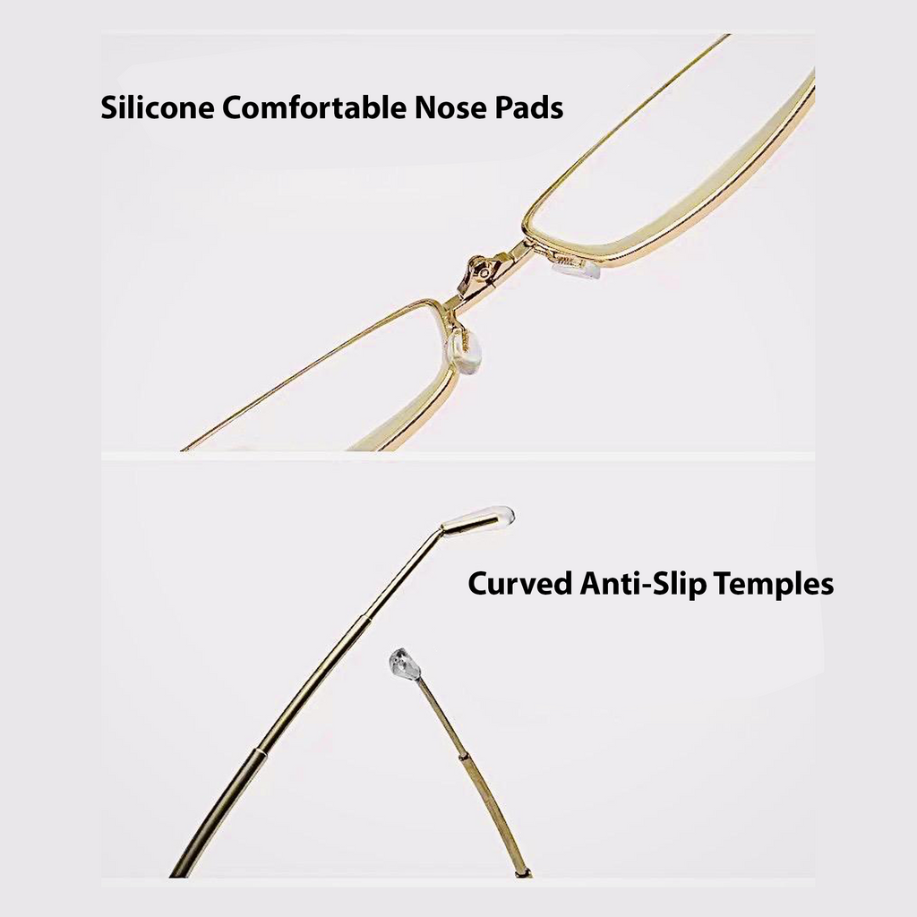 Metal Foldable Golden One Power Zoom Reading Glasses(2MFRG)