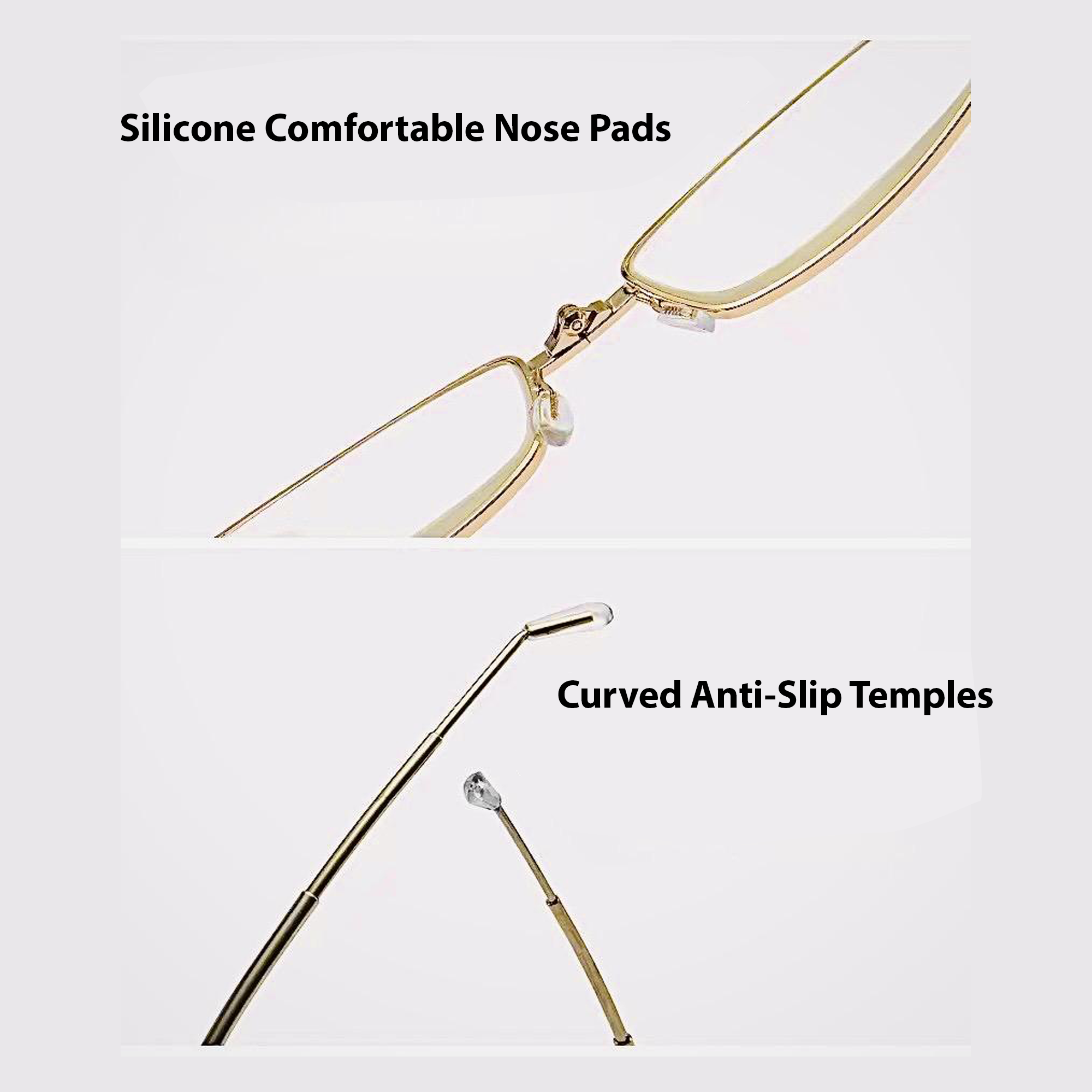 Metal Foldable Golden One Power Zoom Reading Glasses(2MFRG)