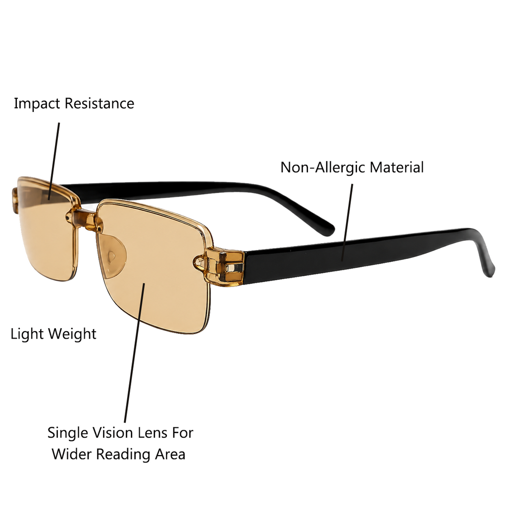 Single Vision Brown  Frame Flexible Adaptive Reading Glasses  - 3HF-BRN