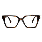 Oversize White Designer Square Eyeglasses For Women LKE23044-Black