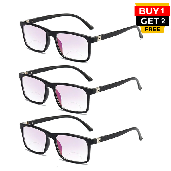 full frame dual vision flexible design in mordern black smart reading glasses with stylish and lightweight comfort 