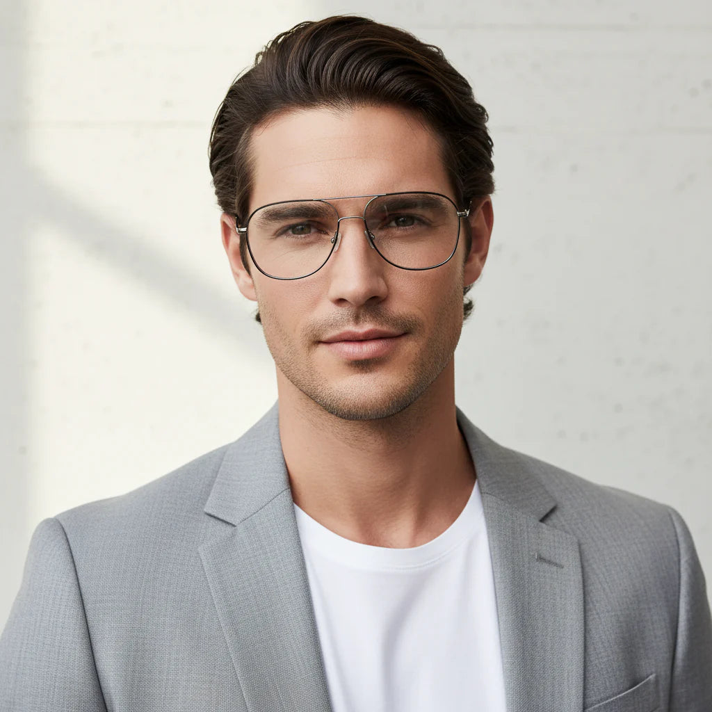Black Aviator Reading Glasses For Men ELE9019-BLK