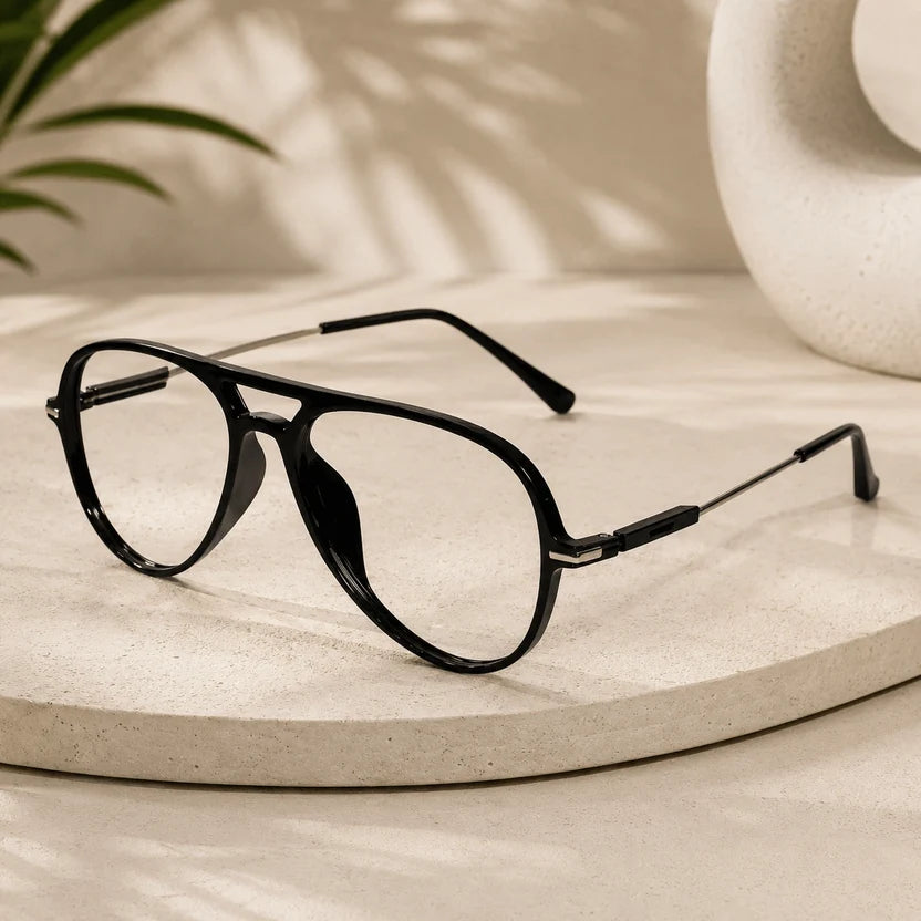 Black Aviator Eyeglasses For Men & Women LKE2810-BLK