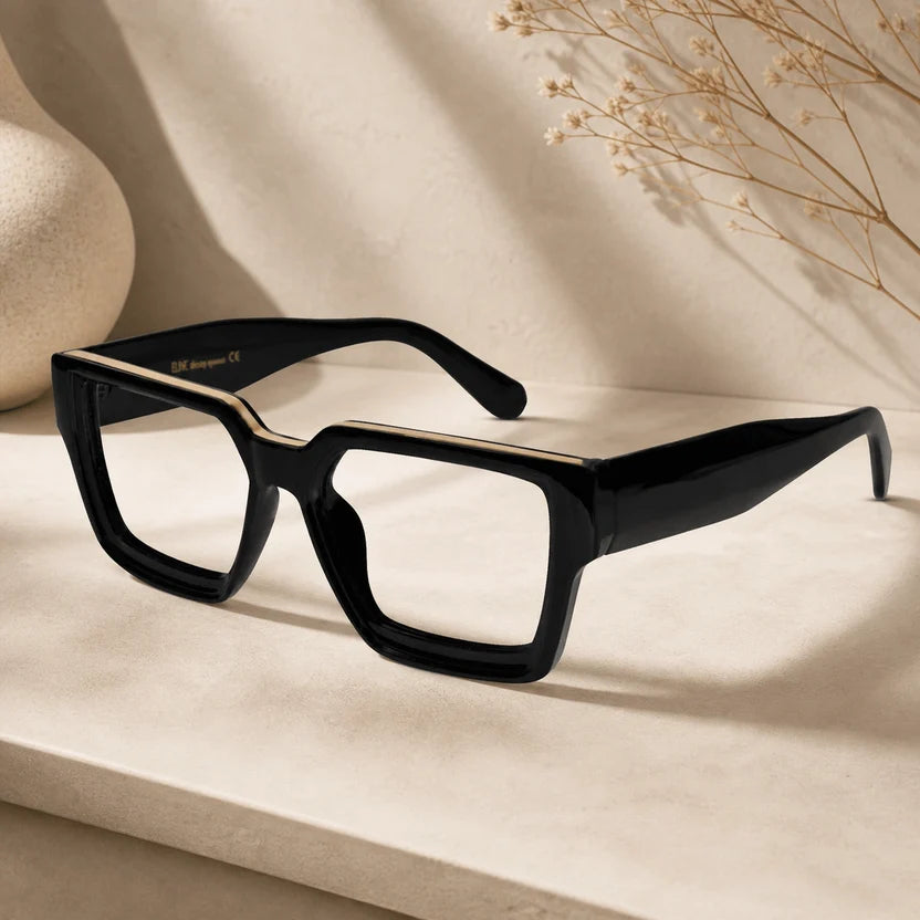 Black Bold Wayfarer Eyeglasses ELE007-BLK