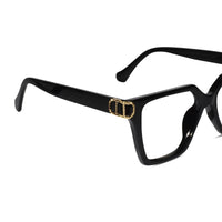 Oversize White Designer Square Eyeglasses For Women LKE23044-Black