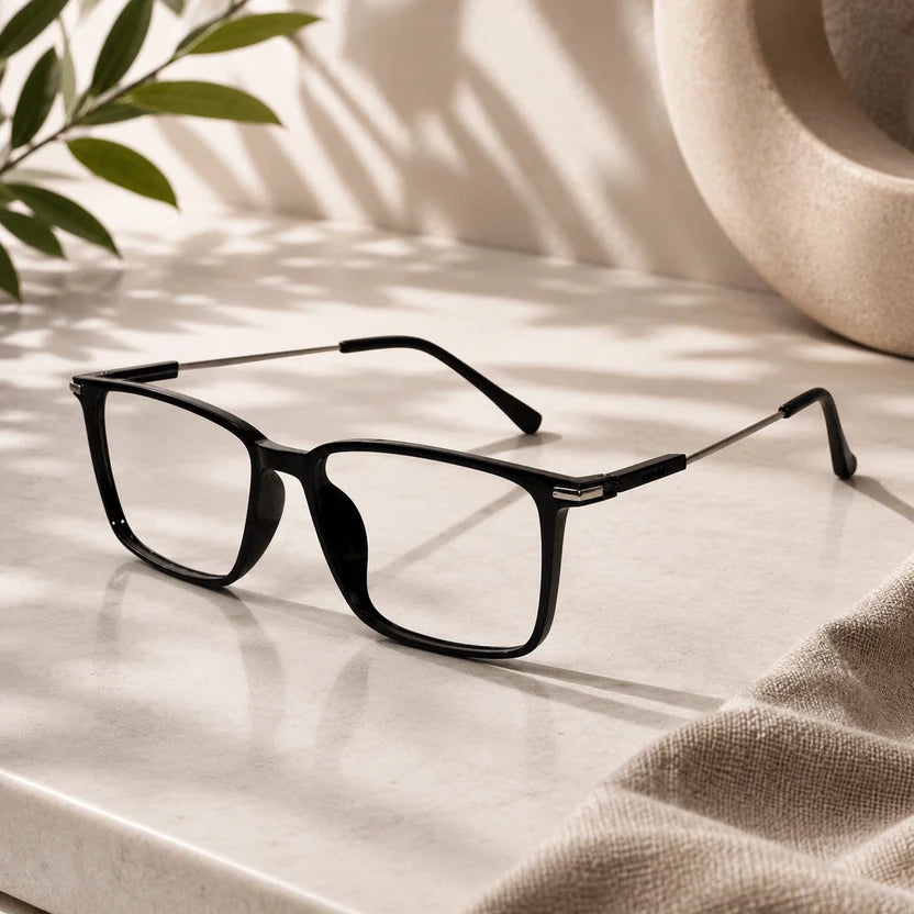 Black Rectangular Eyeglasses For Men & Women LKE2802-BLK