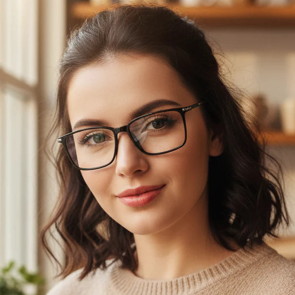 Black Rectangular Eyeglasses For Men & Women LKE2802-BLK