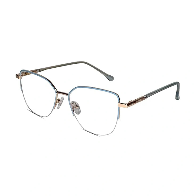 Blue Semi Frame Cateye Computer Glasses LKE26067-BLU