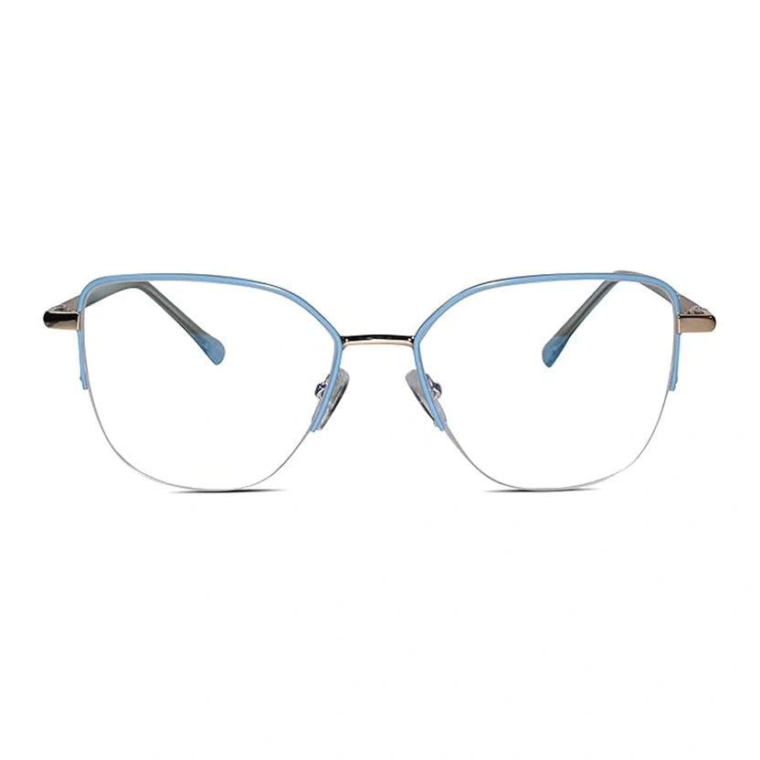 Blue Semi Frame Cateye Computer Glasses LKE26067-BLU