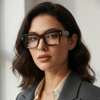 Black Bold Wayfarer Reading Glasses LKE3688-BRN