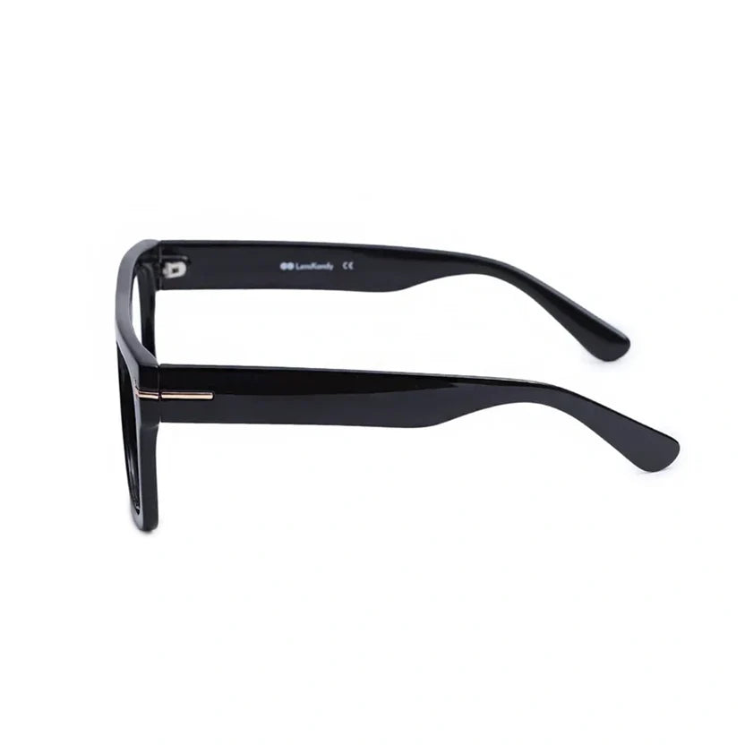 Bold Designer Wayfarer Black Full Rim Eyeglasses For Men & Women LKE95167-BLK
