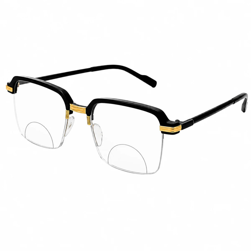 Stylish Black Golden Bifocal Reading glasses For Men and Women -3GBRG2