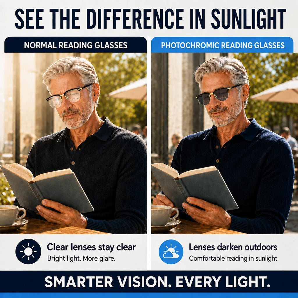 Stylish Black Golden Phothochromatic Bifocal Reading glasses For Men and Women -2PGBRG