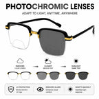 Stylish Black Golden Phothochromatic Bifocal Reading glasses For Men and Women -2PGBRG