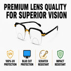 Stylish Black Golden Bifocal Reading glasses For Men and Women -3GBRG2