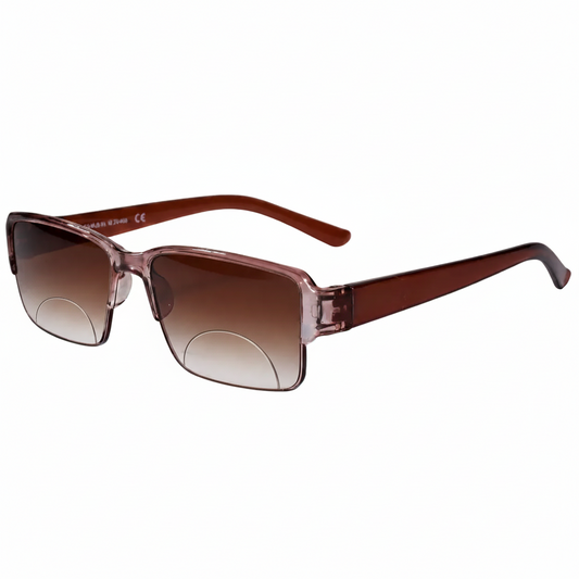 Bi-Focal Brown Frame Flexible Adaptive Power Reading Glasses - 1RCBR01