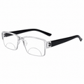 Bi-Focal Transparent  Frame Flexible Intelligent Zoom Reading Glasses - 1HFCL-CLEAR