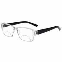 Bi-Focal Transparent  Frame Flexible Intelligent Zoom Reading Glasses - 1HFCL-CLEAR