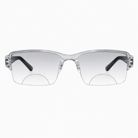 Bi-Focal Transparent  Frame Flexible Intelligent Zoom Reading Glasses - 1HFCL-CLEAR