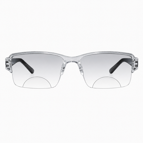 Bi-Focal Transparent  Frame Flexible Intelligent Zoom Reading Glasses - 1HFCL-CLEAR