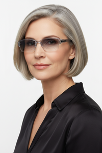 Bi-Focal Transparent  Frame Flexible Intelligent Zoom Reading Glasses - 1HFCL-CLEAR