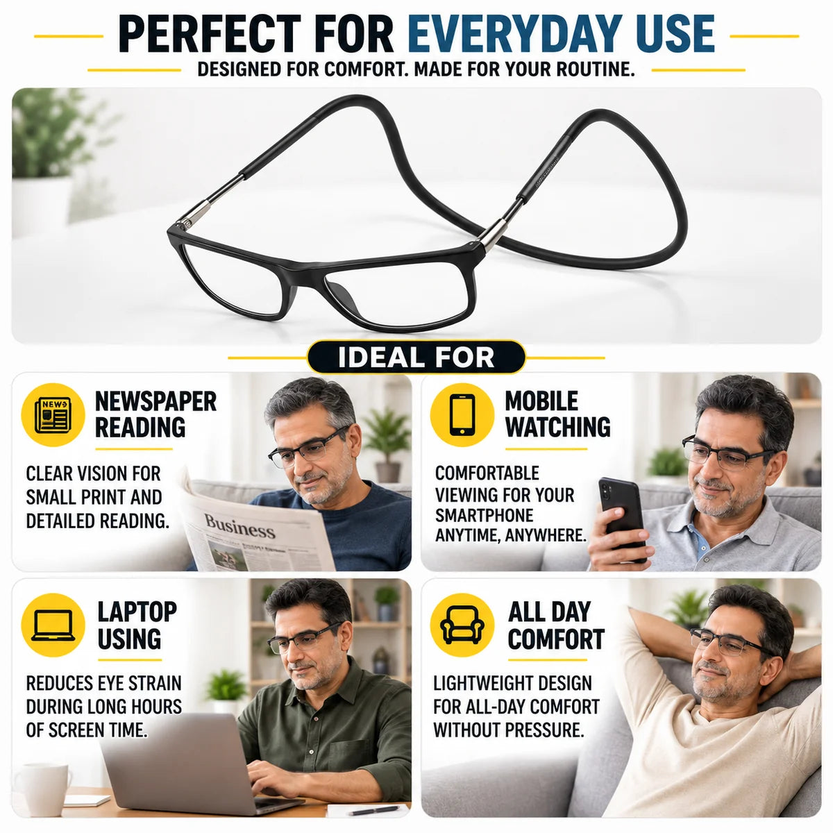 Neckband Flexible Intelligent Zoom Reading Glasses(1NFORG)
