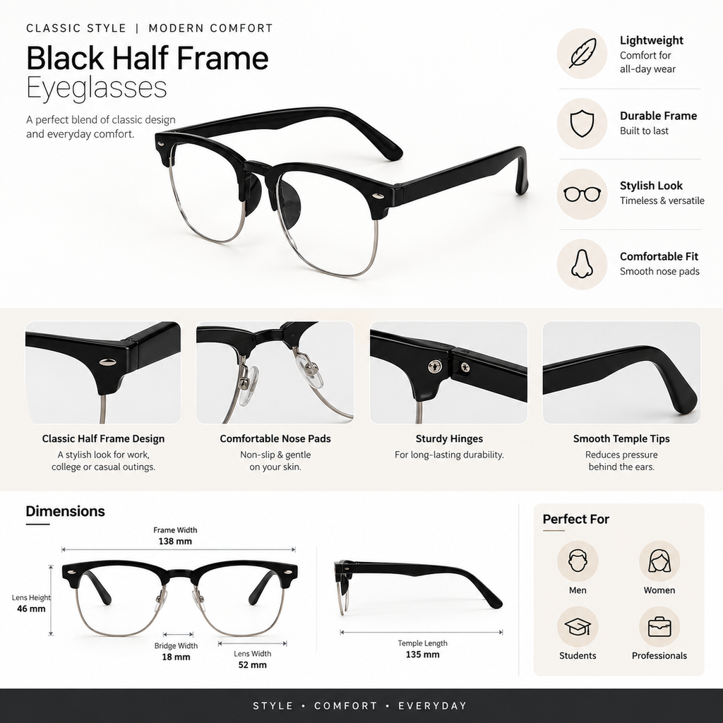 Designer Black Clubmaster Intelligent Zoom Bifocal Reading Glasses with FREE Photochromatic Reading Glasses (2PGCMBF01)