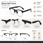 Designer Black Clubmaster Intelligent Zoom Bifocal Reading Glasses with FREE Photochromatic Reading Glasses (2PGCMBF01)