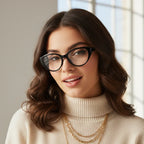 Cateye Eyeglasses For Women & Computer Glasses LKE9026-BLK