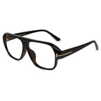 Designer Black Retro Rectangular Eyeglasses For Men ELE100-BLK