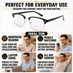 Designer Black Clubmaster Intelligent Zoom Bifocal Reading Glasses with FREE Photochromatic Reading Glasses (2PGCMBF01)