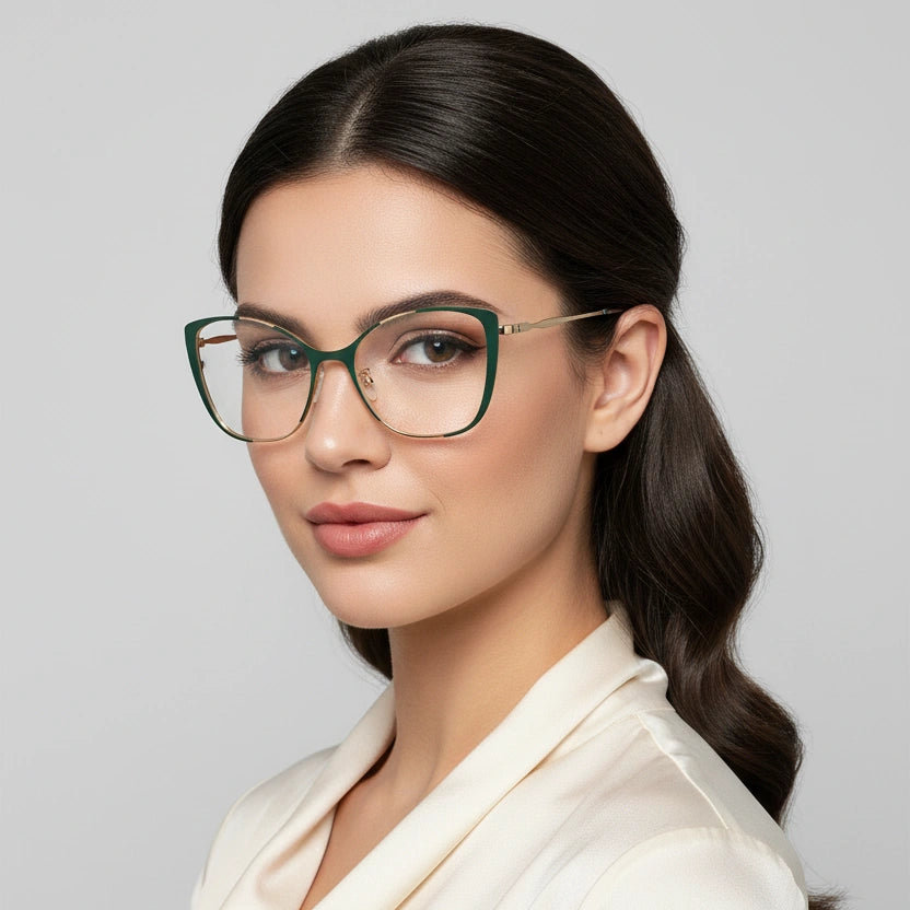 Green Cateye Eyeglasses for women LKE0002-GRN