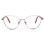 Gold-Pink Cateye Eyeglasses For Women LKE26074-PNK