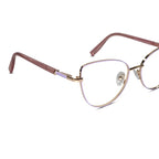 Gold-Pink Cateye Eyeglasses For Women LKE26074-PNK