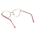 Gold-Pink Cateye Eyeglasses For Women LKE26074-PNK