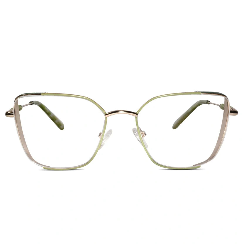 Green Designer Cateye Rimless Eyeglasses For Women ELE7022-GRN
