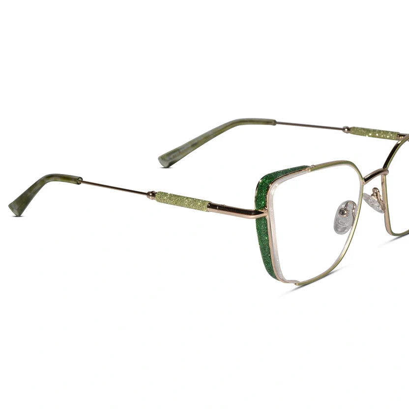 Green Designer Cateye Rimless Eyeglasses For Women ELE7022-GRN