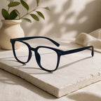 Matt Blue Square Eyeglasses For Men & Women LKE28060-Blue